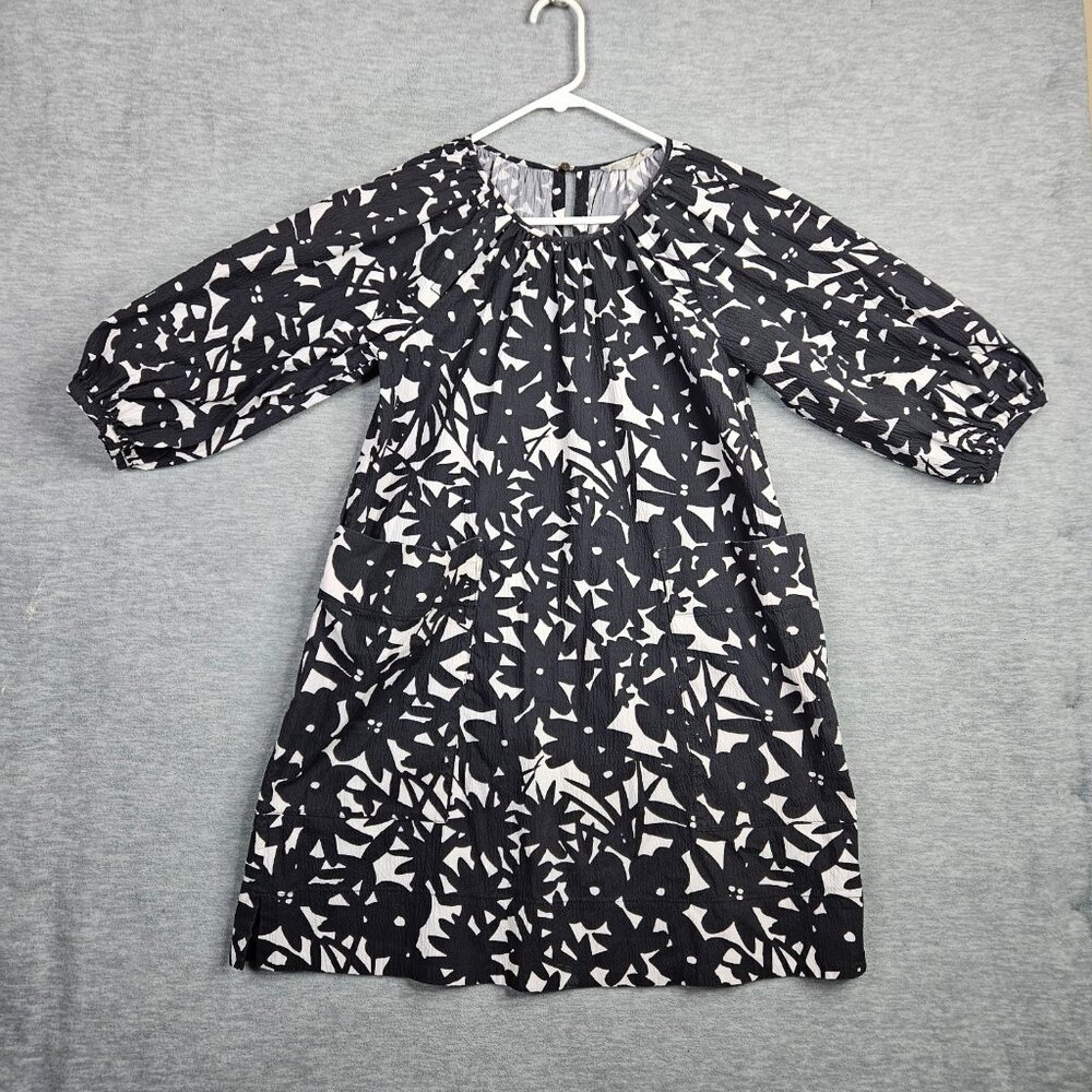 Everlane Seersucker Organic Cotton Women's Puff Sleeve Dress Size XS